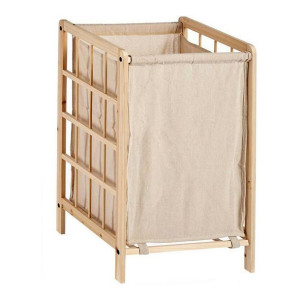 Kosz na pranie Drewno Materiał 35 L (33 x 60 x 39,5 cm)