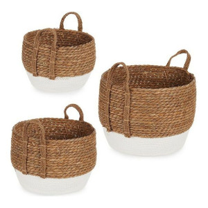 zestaw koszyków Biały/Brązowy Wodorosty (3 pcs)