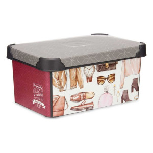 Schowek z pokrywką Vintage Plastikowy 5 L (19 x 13,5 x 29 cm)