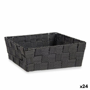 Koszyk Pleciony Czarny Materiał 2,4 L (20 x 8 x 24 cm) (24 Sztuk)