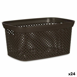Kosz Organizer Brązowy Plastikowy 10 L (24 Sztuk)