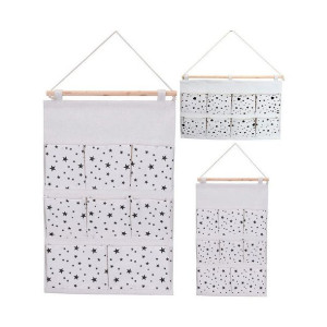 materiałowy organizer wiszący H&S 8 przegródek Szary (53 x 35 x 5 cm)