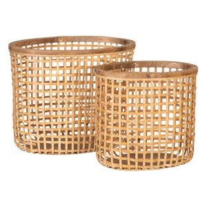 Zestaw koszy 44 x 30 x 35 cm Naturalny Rattan (2 Części)