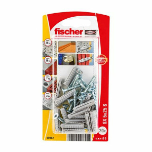Wtyki i wkręty Fischer Wtyki i wkręty 20 Części (5 x 25 mm)