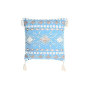 Poduszka DKD Home Decor 40 x 15 x 40 cm Niebieski Biały