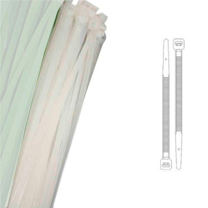 Paski do Kabli Nylonowe EDM 100 x 2,5 mm Biały 100 Sztuk