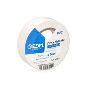 Taśma izolacyjna EDM Biały PVC (10 m x 19 mm)
