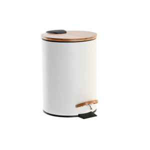 Kosz na Śmieci z Pedałem DKD Home Decor Naturalny Biały 3 L