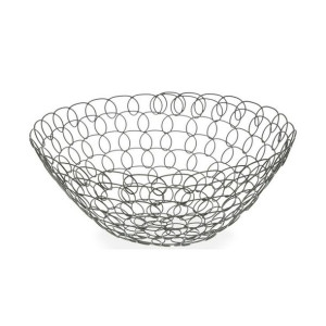 Miska na Owoce Szary Metal (28 x 12 x 28 cm)