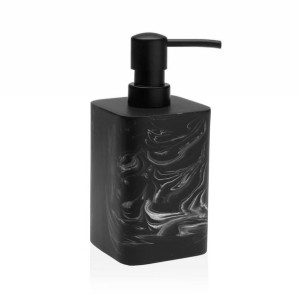 Dozownik mydła Versa Marble Czarny Plastikowy Żywica (8 x 19,4 x 8 cm)