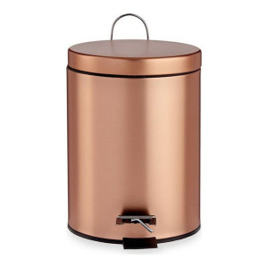 Kosz na Śmieci z Pedałem Metal Miedź Plastikowy 5 L (20,5 x 27,5 x 26,5 cm)