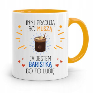 Dla Baristy Baristki Kawiarki Kubek Żółty Prezent