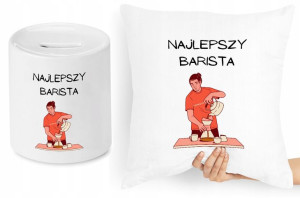 Dla Baristy Zestaw Poduszka + Skarbonka Prezent