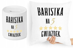 Dla Baristy Zestaw Poduszka + Skarbonka Prezent