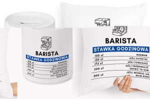 Dla Baristy Zestaw Poduszka + Skarbonka Prezent