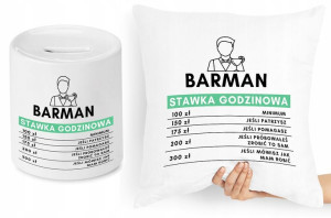 Dla Barmana Zestaw Poduszka + Skarbonka Prezent