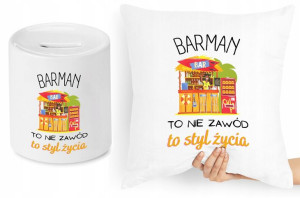 Dla Barmana Zestaw Poduszka + Skarbonka Prezent