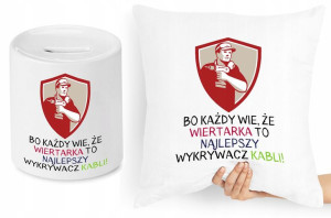 Dla Budowlańca Zestaw Poduszka + Skarbonka