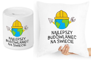 Dla Budowlańca Zestaw Poduszka + Skarbonka