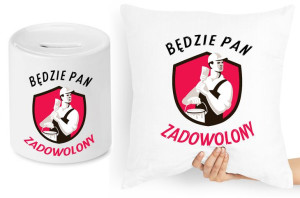 Dla Budowlańca Zestaw Poduszka + Skarbonka