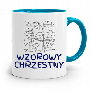 Dla Chrzestnego Chrzestnej Kubek Błękitny Prezent
