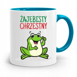 Dla Chrzestnego Chrzestnej Kubek Błękitny Prezent