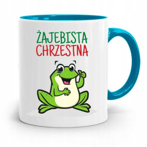 Dla Chrzestnego Chrzestnej Kubek Błękitny Prezent
