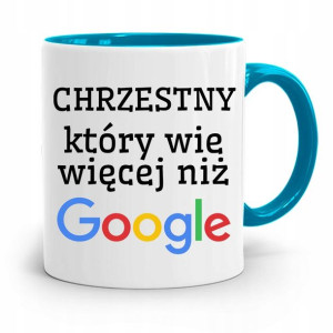 Dla Chrzestnego Chrzestnej Kubek Błękitny Prezent