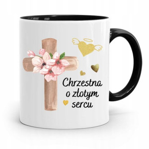 Dla Chrzestnego Chrzestnej Kubek Czarny Na Prezent