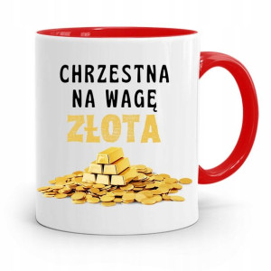 Dla Chrzestnego Chrzestnej Kubek Czerwony Prezent
