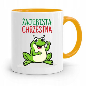 Dla Chrzestnego Chrzestnej Kubek Żółty Na Prezent