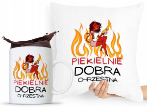 Dla Chrzestnego Zestaw Poduszka + Kubek Prezent
