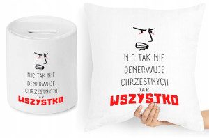 Dla Chrzestnego Zestaw Poduszka + Skarbonka