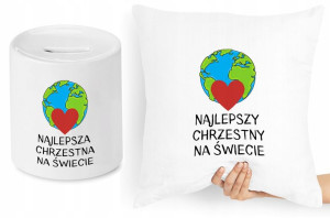 Dla Chrzestnego Zestaw Poduszka + Skarbonka