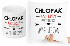 Dla Chłopaka Zestaw Poduszka + Skarbonka Prezent