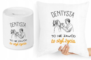 Dla Dentysty Zestaw Poduszka + Skarbonka Prezent
