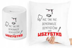 Dla Dentysty Zestaw Poduszka + Skarbonka Prezent
