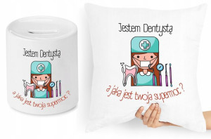 Dla Dentysty Zestaw Poduszka + Skarbonka Prezent
