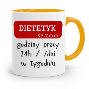 Dla Dietetyka Dietetyczki Kubek Żółty Na Prezent