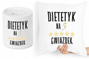 Dla Dietetyka Zestaw Poduszka + Skarbonka Prezent