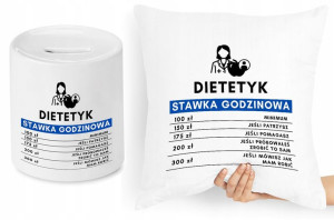 Dla Dietetyka Zestaw Poduszka + Skarbonka Prezent