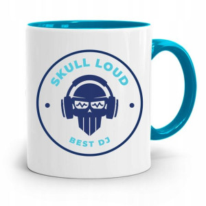 Dla Dja Muzyka Kubek Błękitny Skull Loud