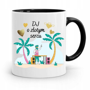 Dla Dja Muzyka Kubek Czarny Dj O Złotym Sercu