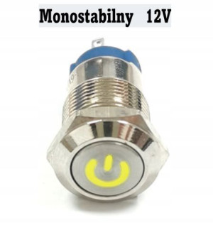 Przycisk wciskany 12mm podświetlany LED 12V 24V mo