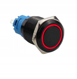 Przycisk przełącznik 16mm metalowy LED 230V mo