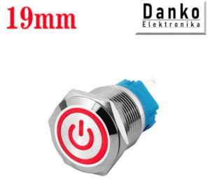 Przycisk przełącznik 19mm podświetlany LED 230V bi