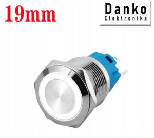 Przycisk przełącznik 19mm podświetlany LED 230V bi