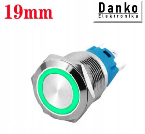 Przycisk przełącznik 19mm podświetlany LED 230V mo