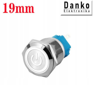 Przycisk przełącznik 19mm podświetlany LED 230V mo