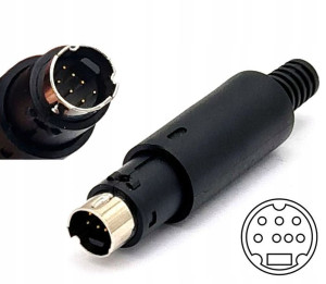 Wtyk minidin Mini-Din 7pin lutowany na przewód 2-rzędowe
